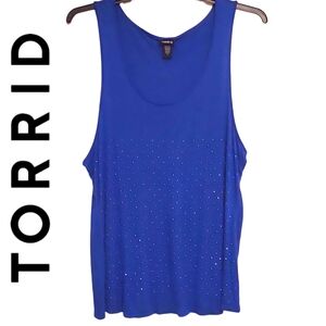 Torrid Blue Bling Sleeveless Tank 2X EUC
